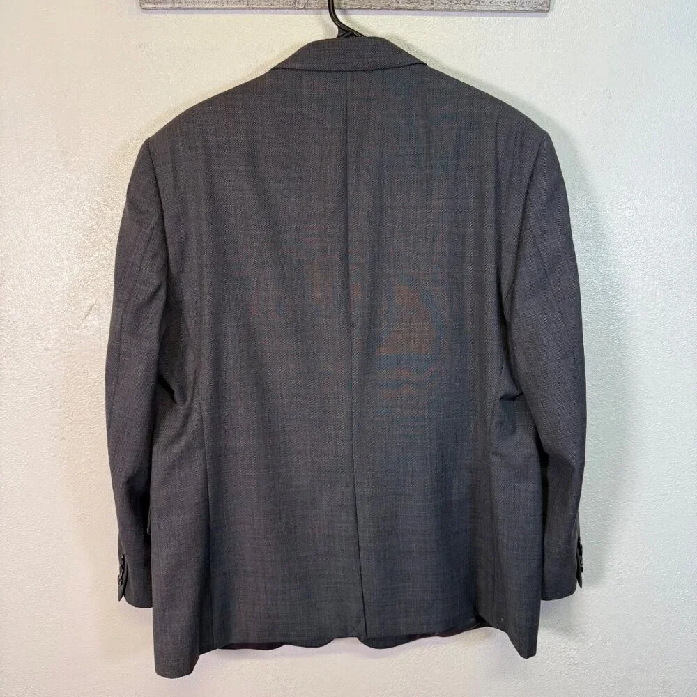 Ralph Lauren Mens Gray Blazer Jacket 44S 2-Button Wool Blend Lined Career
